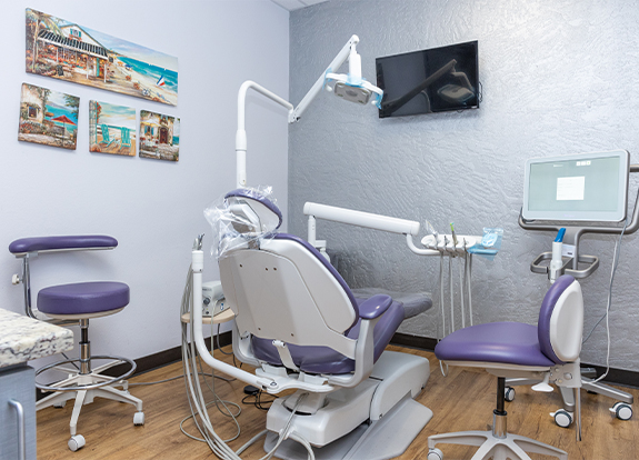 Dental treatment room in Fort Worth dental office